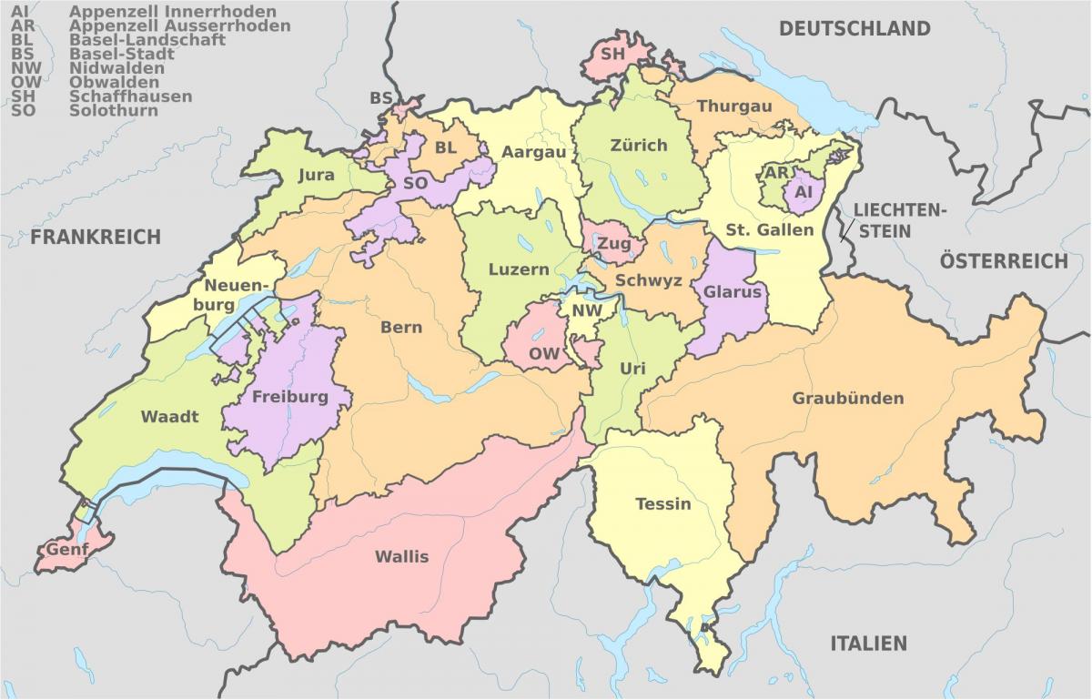 bâle carte de la suisse