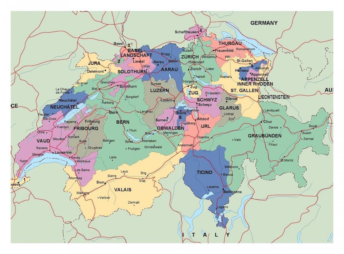 carte de zurich en suisse et dans les environs