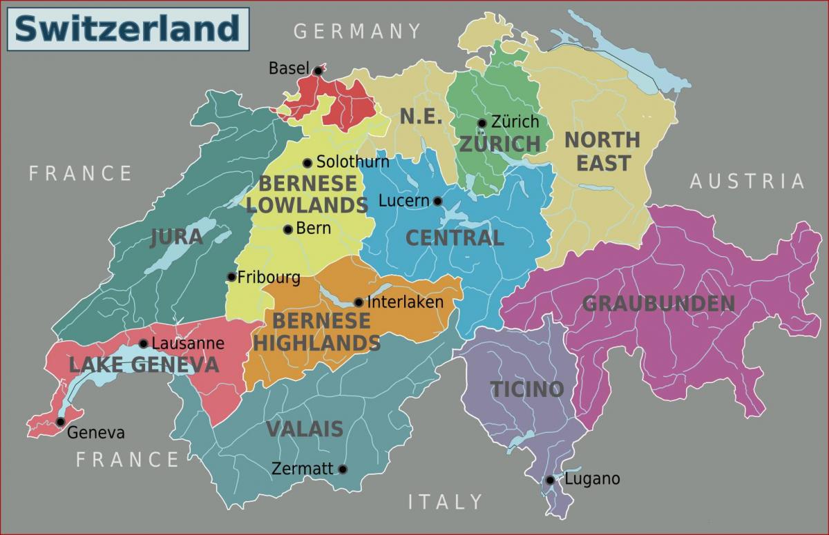 carte du sud de la suisse