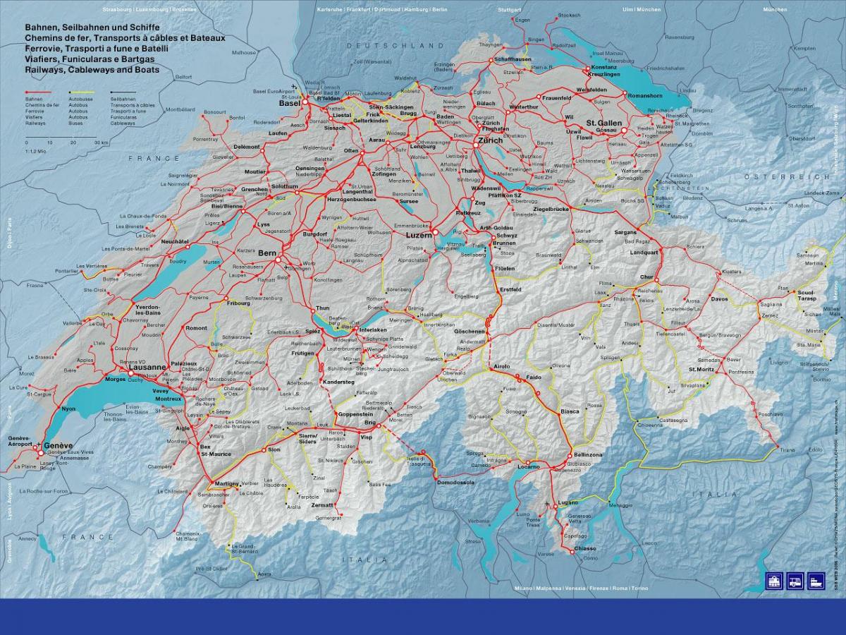 carte des cff carte de la suisse