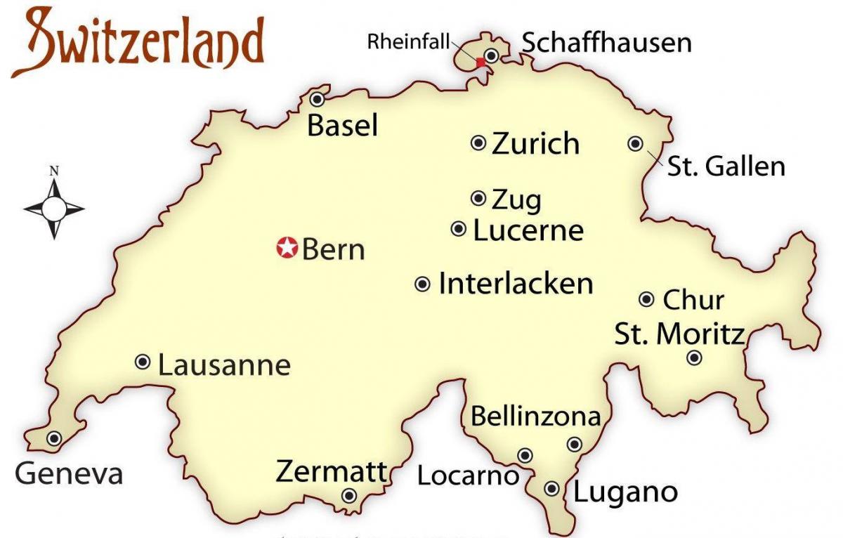 La Suisse Capital De La Carte Carte De La Suisse En Capital Europe