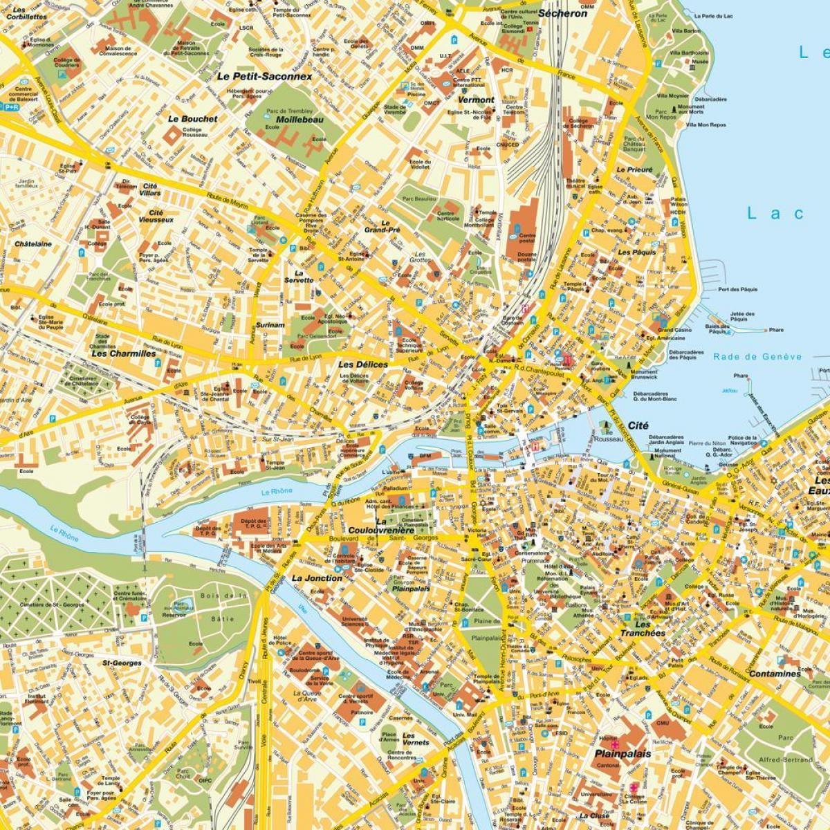 carte de rue de genève, suisse
