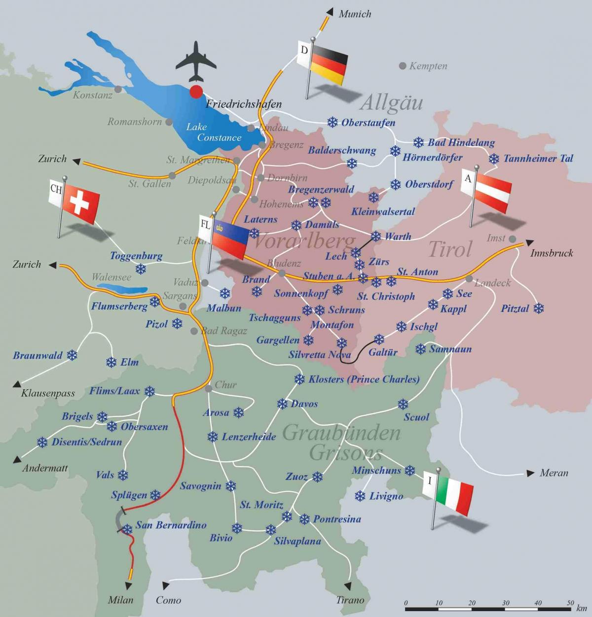 les stations de ski de suisse carte