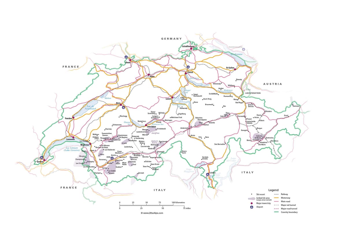 carte de la suisse, de métro 