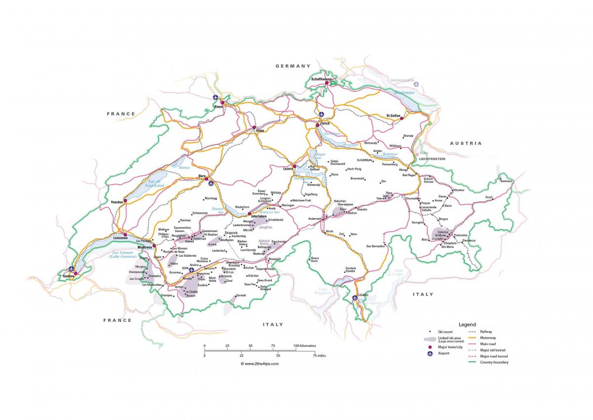 la suisse attractions de la carte