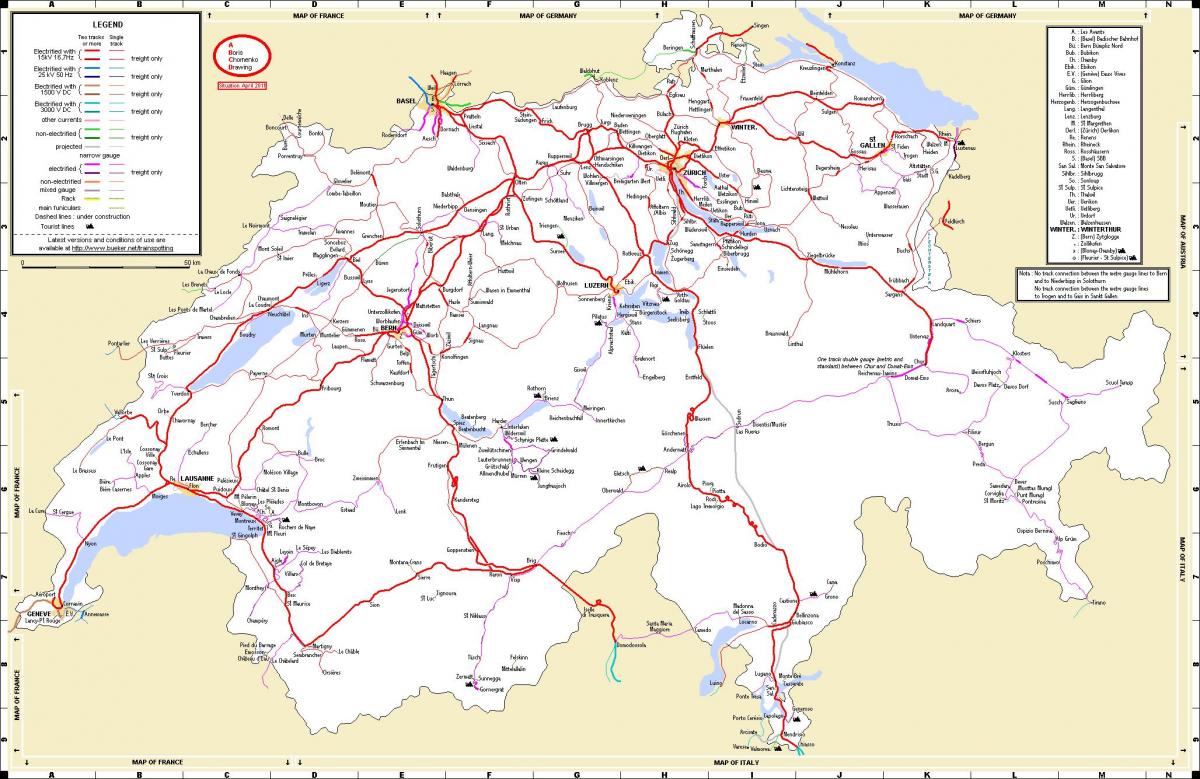 les voyages en train en suisse carte