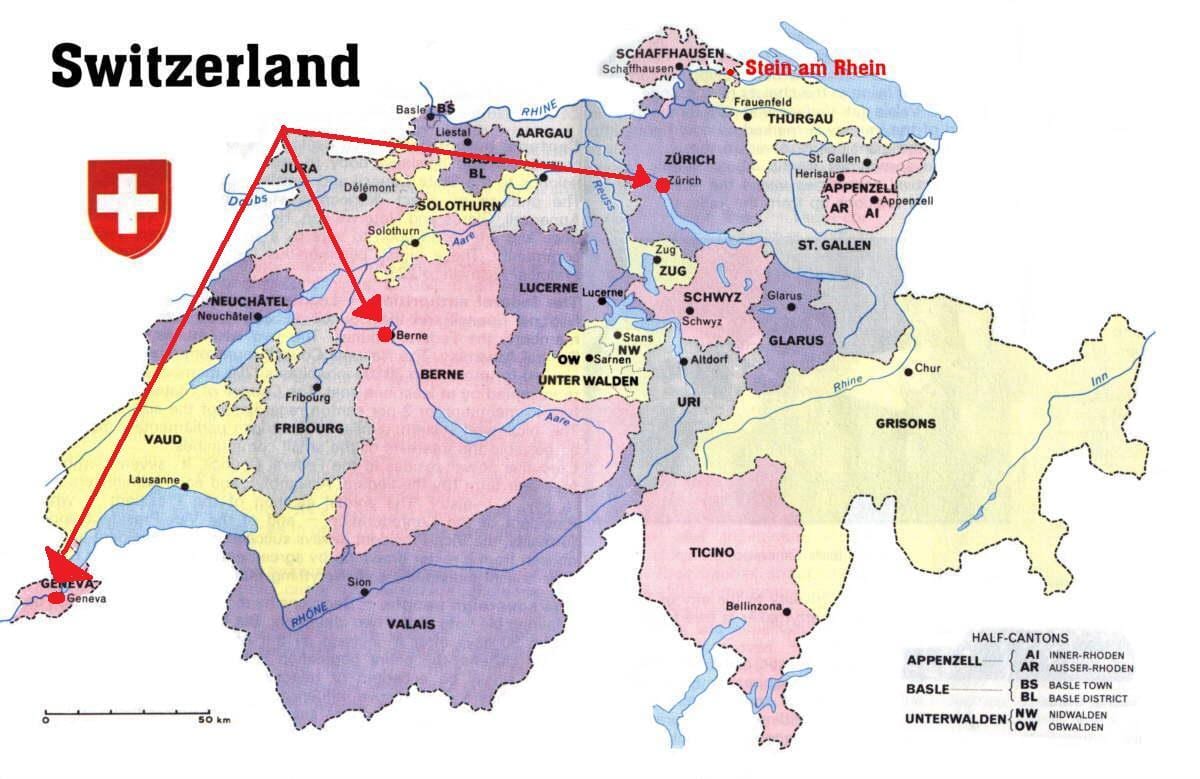 carte de zurich, suisse carte de l'europe