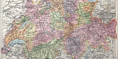 Carte de la vieille carte de la suisse