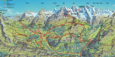 Carte de randonnée, carte de la suisse