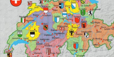 Carte de la carte touristique de zurich, suisse