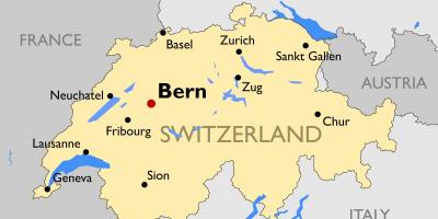Carte de la suisse avec les principales villes