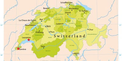 Carte du lac de genève, suisse
