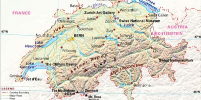 La carte des aéroports en suisse