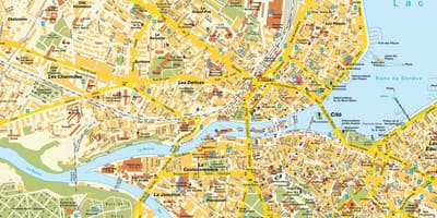 Carte de rue de genève, suisse