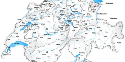 La suisse rivières carte