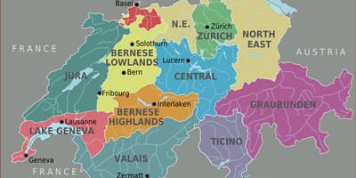 Carte de la suisse, de la zone