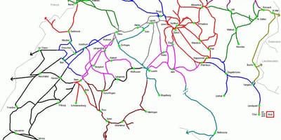 Carte de la suisse, de la gare 
